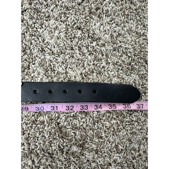 Fossil Womens Black Curve Link Leather Belt With Silver Look Hardware Size Small - Picture 3 of 12